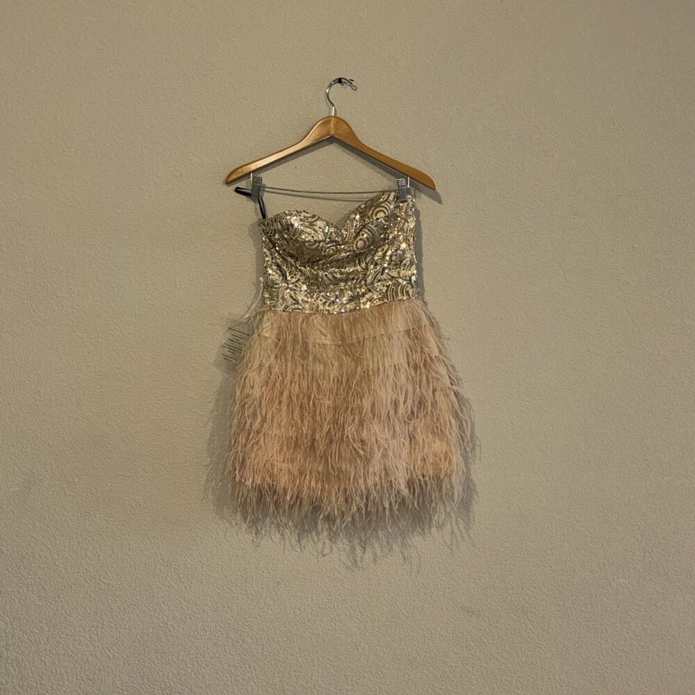 BEBE Strapless sequin Party dress